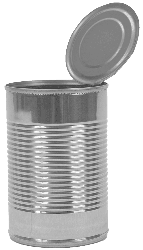 An tin can with the lid open